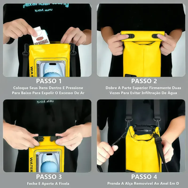 Bolsa Impermeavel Para Celular 2l Bumbox Amarela