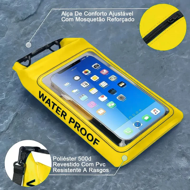 Bolsa Impermeavel Para Celular 2l Bumbox Amarela