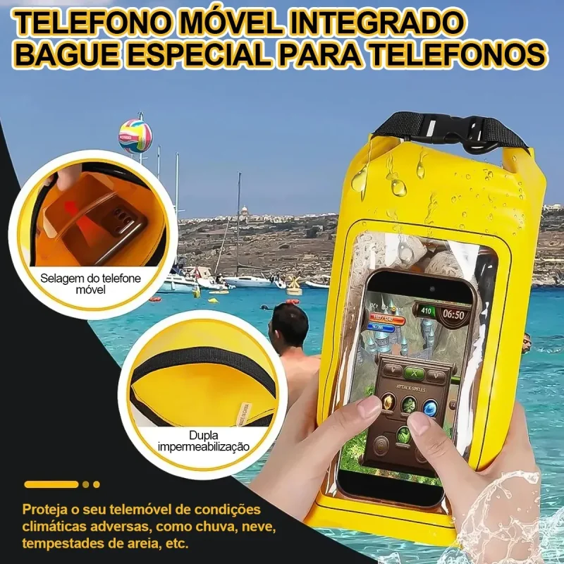 Bolsa Impermeavel Para Celular 2l Bumbox Amarela