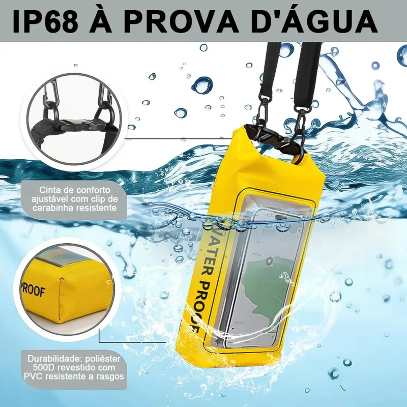 Bolsa Impermeavel Para Celular 2l Bumbox Amarela