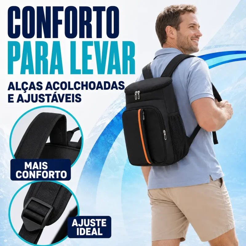 Bolsa Mochila Termica 24l Pvc Impermeavel Cooler Gelo