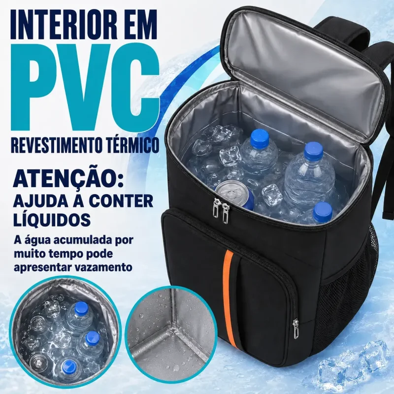Bolsa Mochila Termica 24l Pvc Impermeavel Cooler Gelo