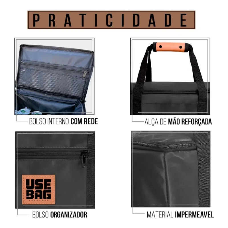 Bolsa Termica 30l Big Cooler Bag Use Bag Preta