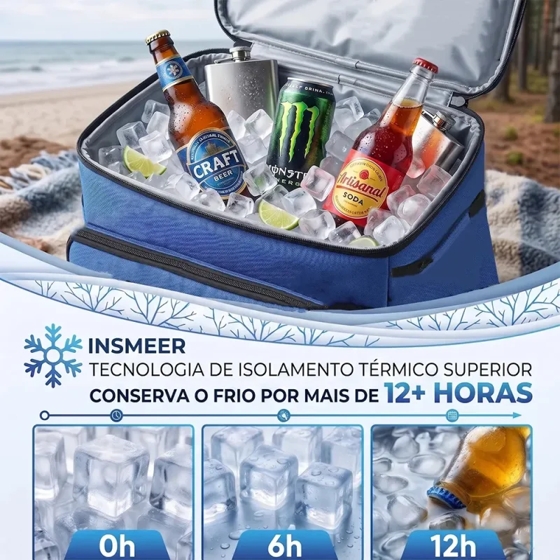 Bolsa Termica Com Rodinhas Cooler 38l Impermeavel Joyfox