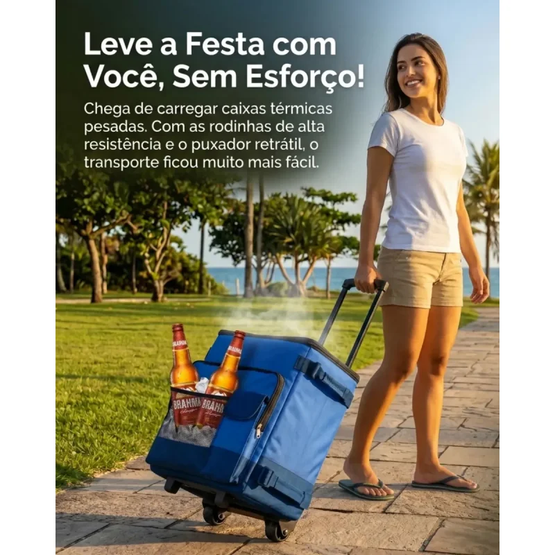Bolsa Termica Com Rodinhas Cooler 38l Impermeavel Joyfox