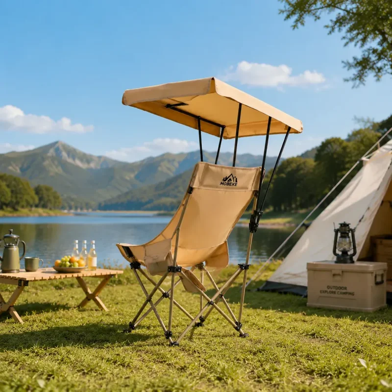 Cadeira De Camping Com Guarda Sol Integrado Aco