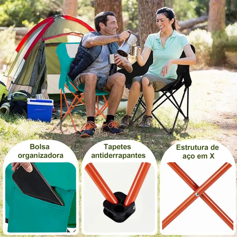 Cadeira De Camping Joyfox Estilo Lua Acolchoada