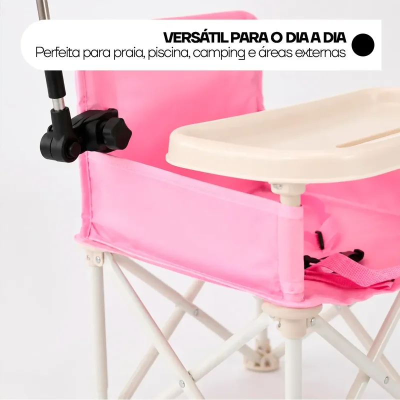 Cadeira De Praia Infantil Com Guarda Sol E Bandeja Vymo