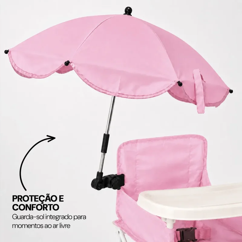 Cadeira De Praia Infantil Com Guarda Sol E Bandeja Vymo
