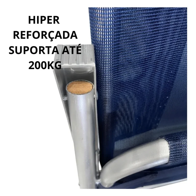 Cadeira De Praia Reforcada 200kg Aluminio Romavarejo