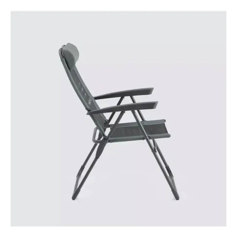 Cadeira Dobravel Camping Reclinavel Quechua Cinza
