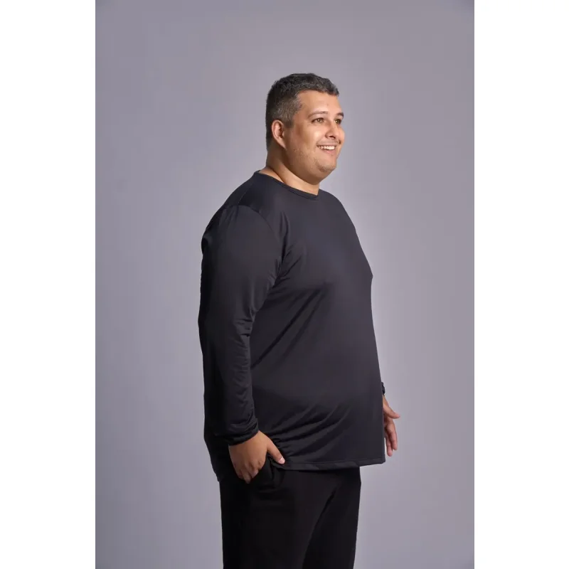 Camisa Plus Size Manga Longa Dry Fit Masculina Moov Sports