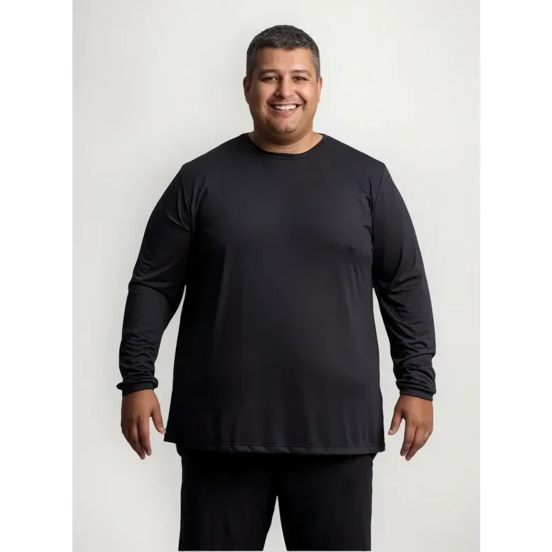 Camisa Plus Size Manga Longa Dry Fit Masculina Moov Sports