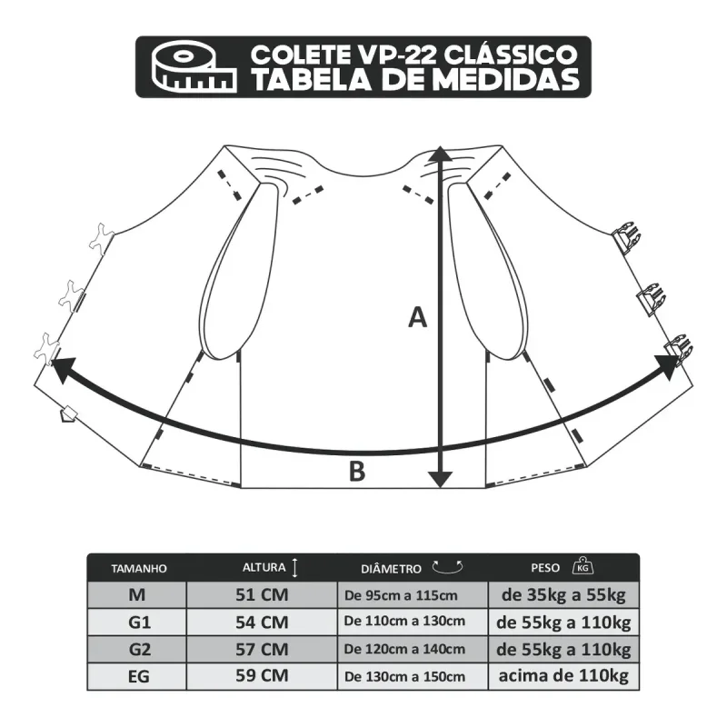 Colete Salva Vidas Homologado Vp 22 Vopen Azul G1