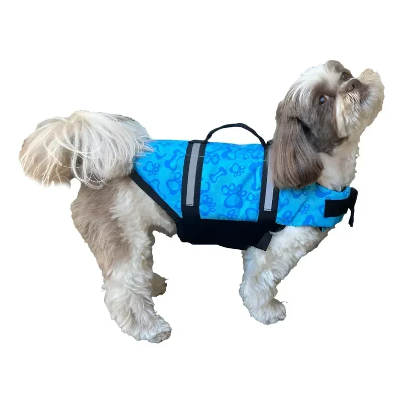 Colete Salva Vidas Pet Cães Oxford Azul P