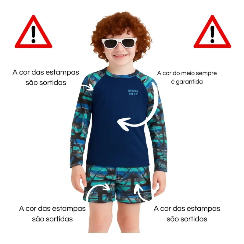 Conjunto Infantil Menino Termico Uv50 E Bermuda