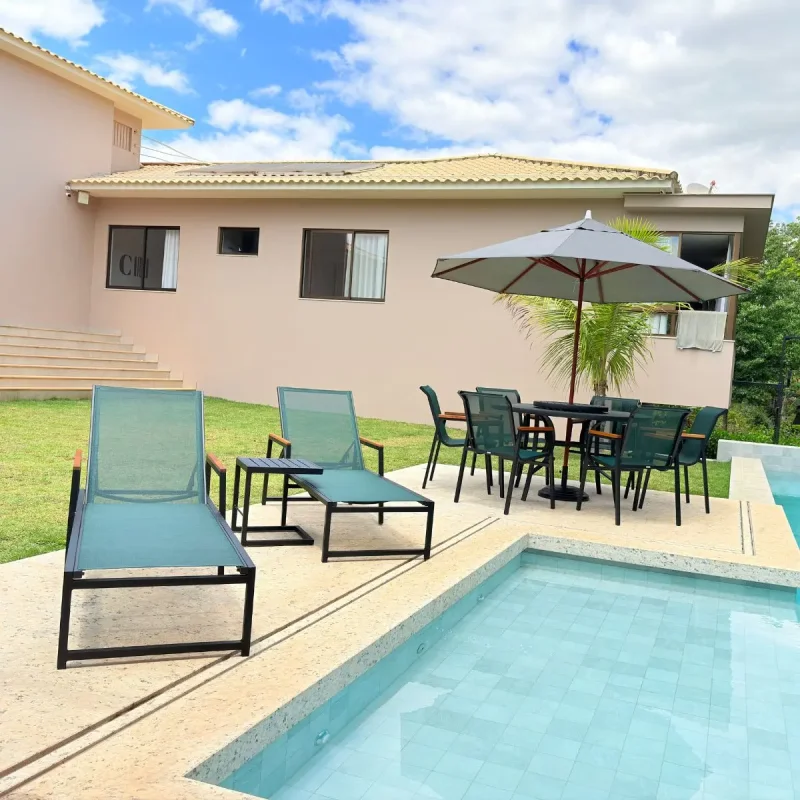 Espreguicadeira Piscina Amelia 200kg Aluminio Nossakasa