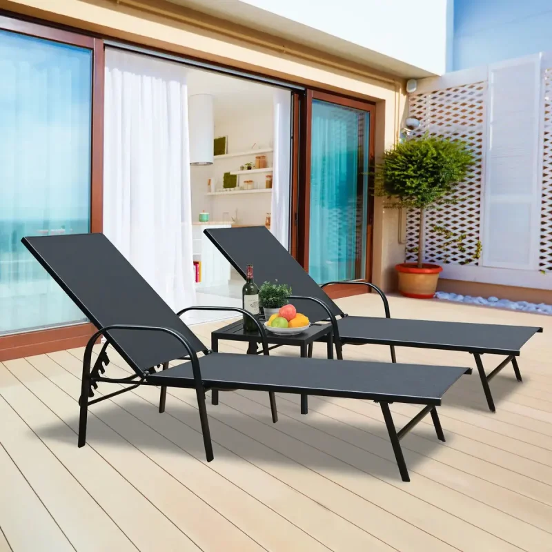 Espreguicadeira Premium Piscina Tela Sling Rm Decor