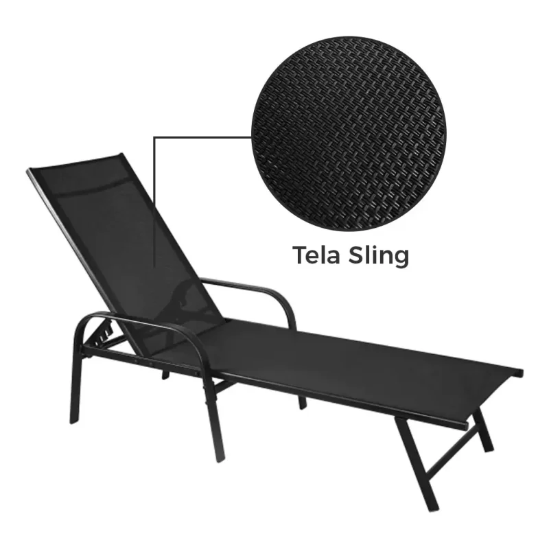 Espreguicadeira Premium Piscina Tela Sling Rm Decor
