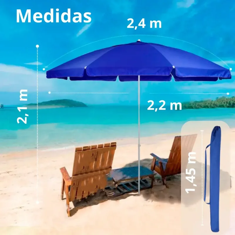 Guarda Sol Gigante 240m Uv Praia Piscina Frautili