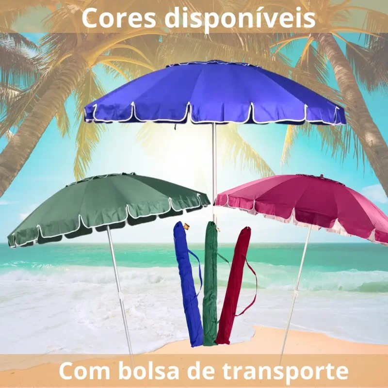 Guarda Sol Gigante 240m Uv Praia Piscina Frautili