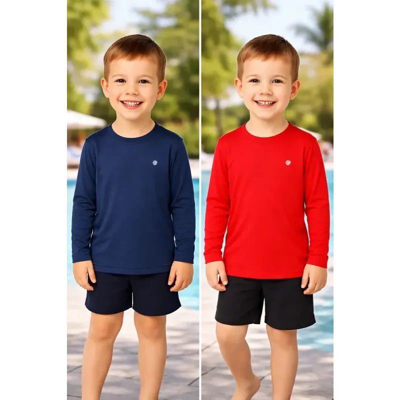 Kit 2 Camisa Infantil Térmica UV50+ Menino Vivatrennd