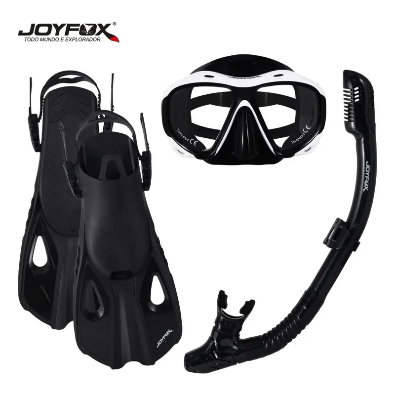 Kit Mergulho Joyfox Máscara Snorkel Nadadeira