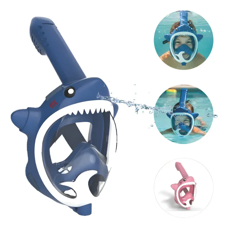 Mascara De Mergulho Infantil Full Face Tubarao Snorkel