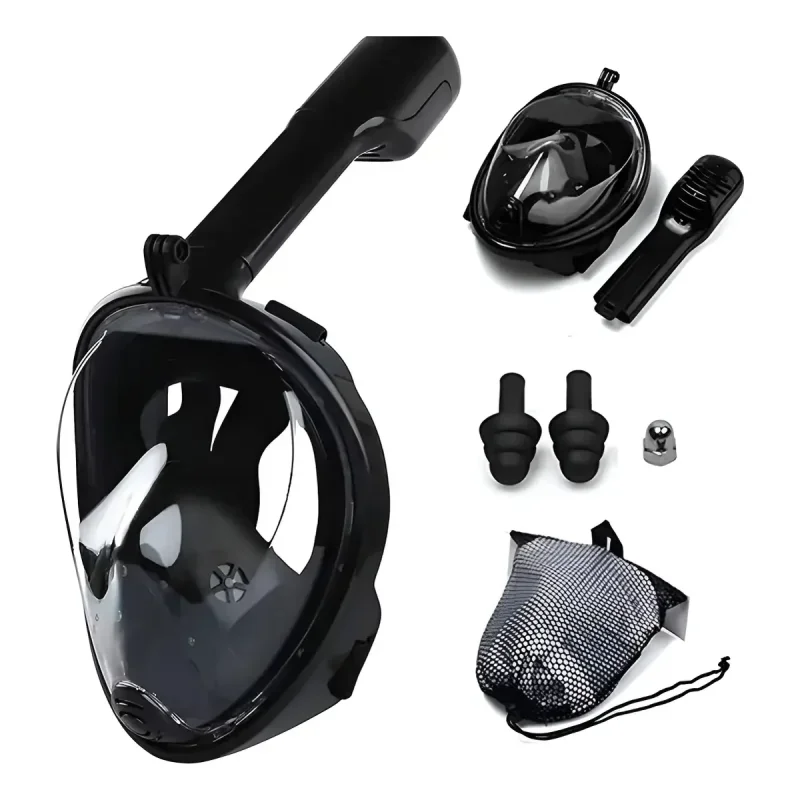 Máscara de Mergulho Snorkel 180° com Suporte GoPro