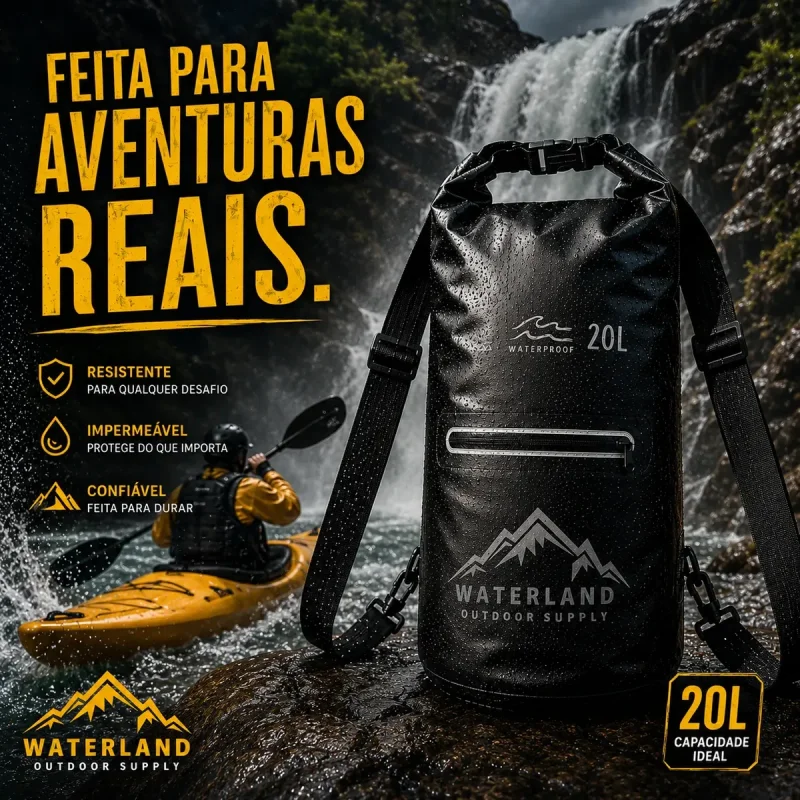 Mochila Impermeavel Moto Estanque 20l Waterland