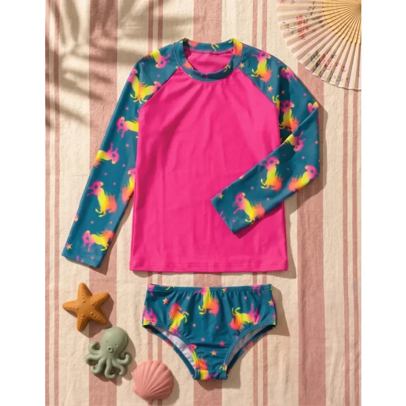 Roupa De Banho Conjunto Infantil Com Protecao Uv Menina Lk7