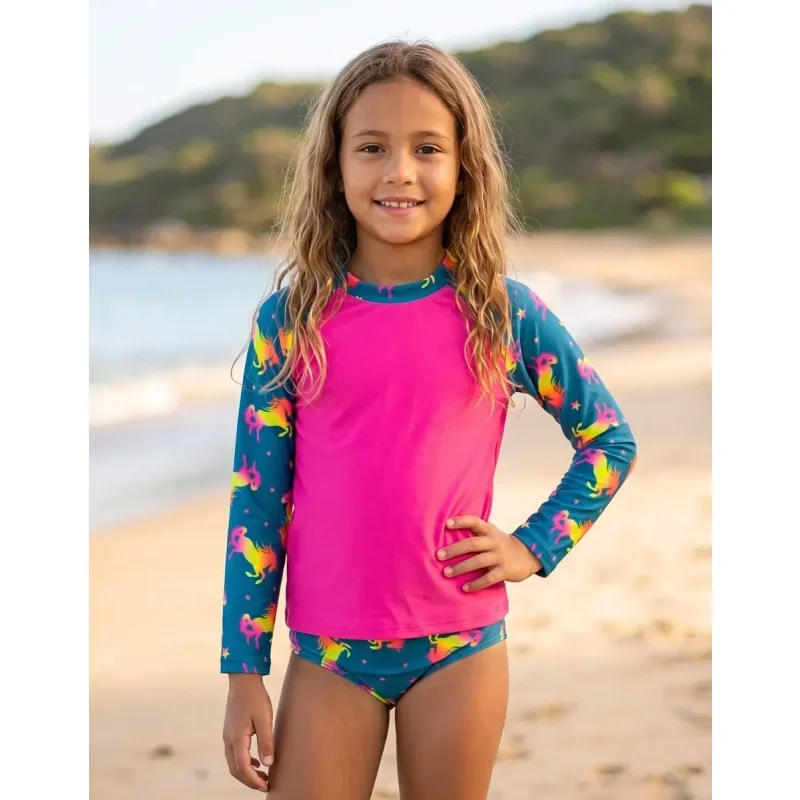 Roupa de Banho Conjunto Infantil com Proteção UV Menina LK7