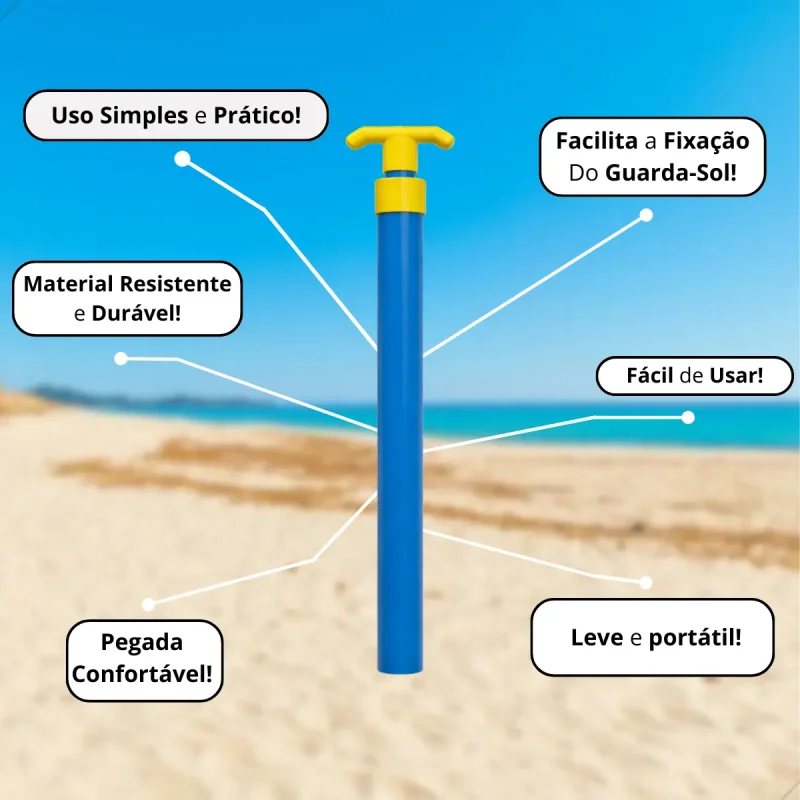 Saca Areia Furador De Pressao Para Guarda Sol Azul
