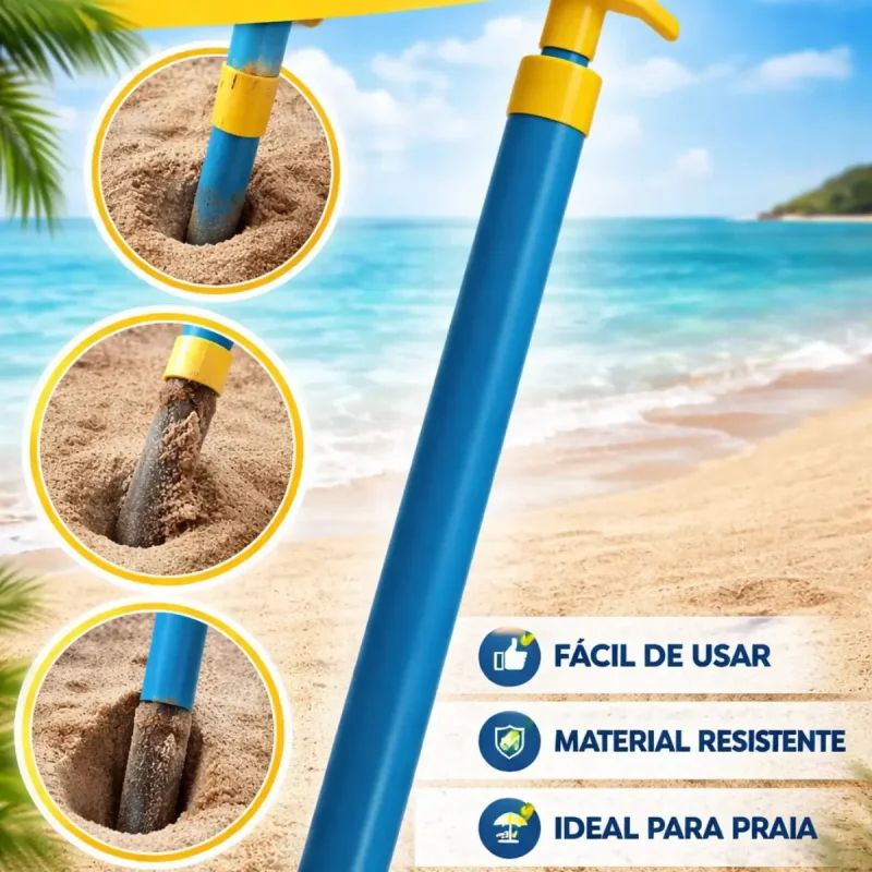 Saca Areia Furador De Pressao Para Guarda Sol Azul