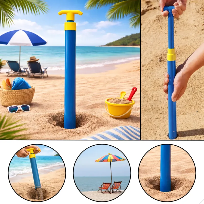 Saca Areia Furador De Pressao Para Guarda Sol Azul